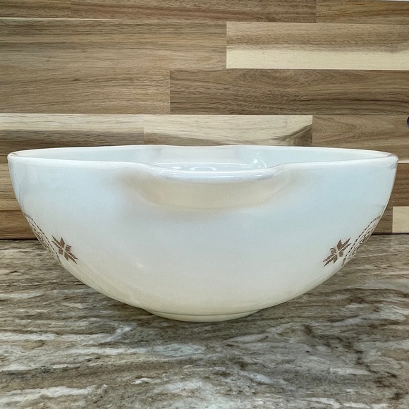 Pyrex Town and Country Brown Hex on Opal Cinderella Nesting Bowl 4 Qt #444 - Picture 4 of 13